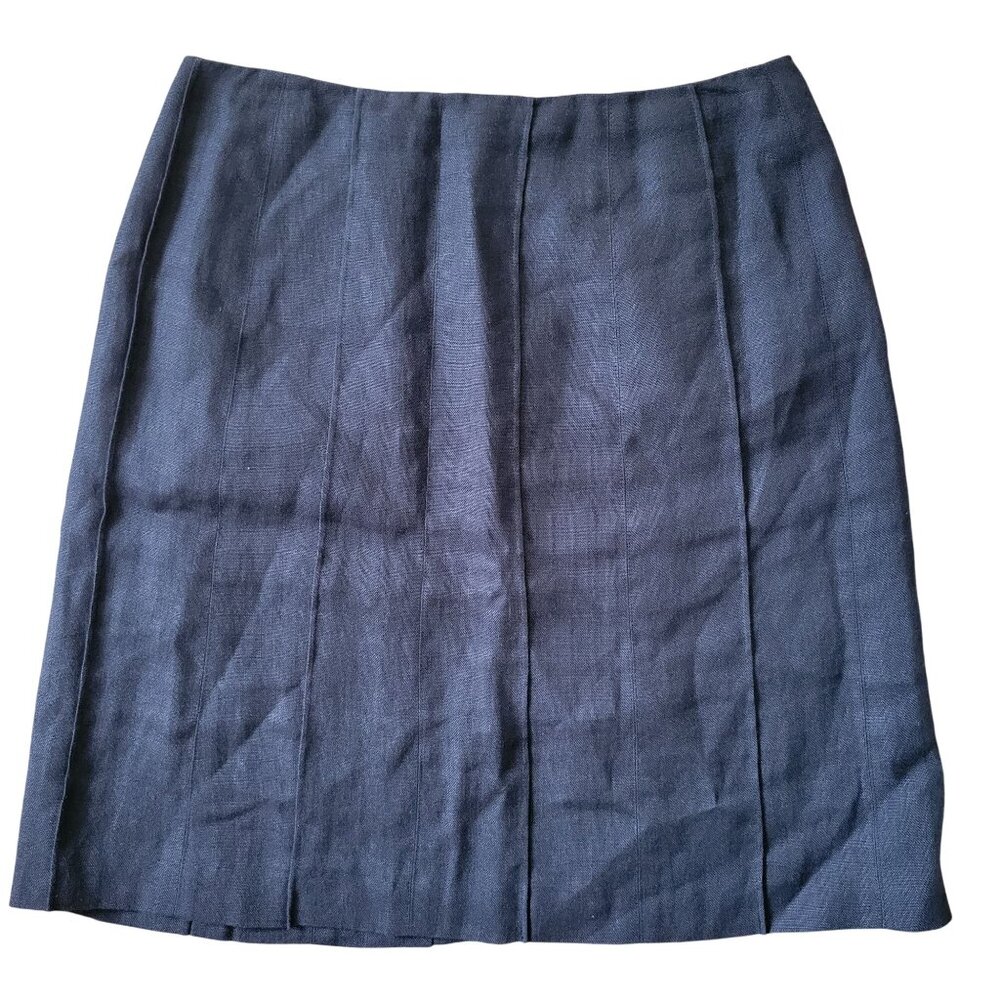 Talbots Irish Linen Black Lined Skirt 10 Career Office Business‎ Woman